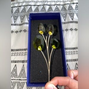 Swarovski Garden Tales Eucalyptus Flower Decoration, Green- 5557803 New